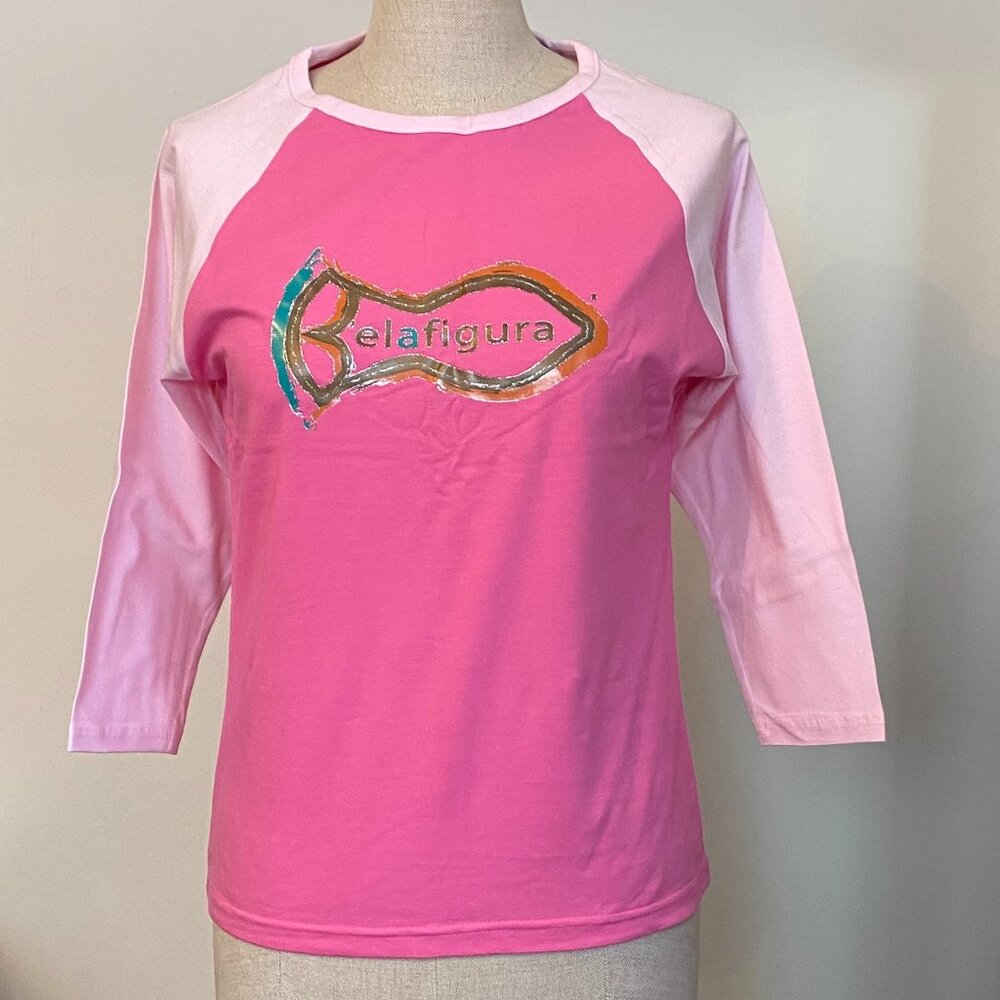 Silver for Her Pink Balletcore 3/4 Length Sleeve T-shirt